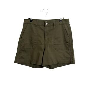 Levi's Utility Shorts Womens Size 28 Olive Green Mid-Rise Stretch Cotton Twill